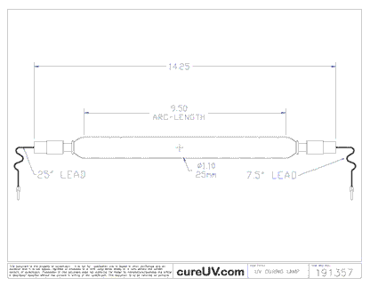 UV Curing Lamp - Amba Part # AM6142X UV Curing Lamp Bulb