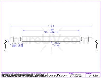 UV Curing Lamp - American Ultraviolet Part # A94121MCB Compatible Generic UV Curing Lamp Bulb