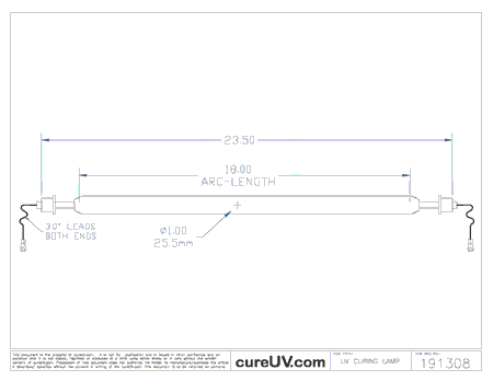 UV Curing Lamp - American Ultraviolet Part # A94182MCB Compatible Generic UV Curing Lamp Bulb