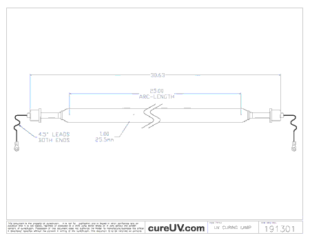 UV Curing Lamp - American Ultraviolet Part # A94251MCB Compatible Generic UV Curing Lamp Bulb