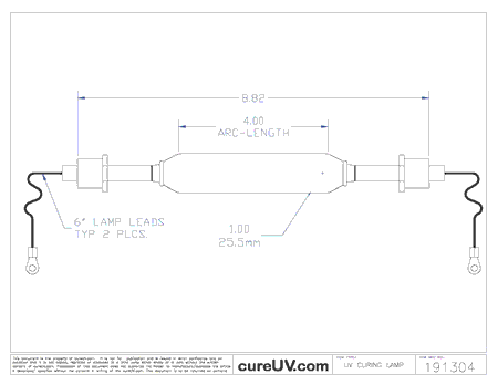 UV Curing Lamp - American Ultraviolet Part # A9441MCB Compatible Generic UV Curing Lamp Bulb