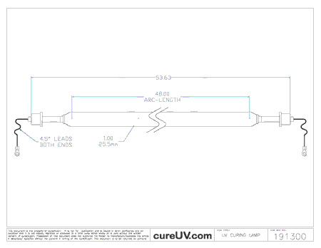 UV Curing Lamp - American Ultraviolet Part # A94481MCB Compatible Generic UV Curing Lamp Bulb