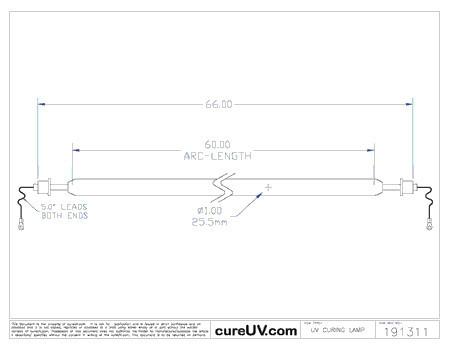 UV Curing Lamp - American Ultraviolet Part # A94601MCB Compatible Generic UV Curing Lamp Bulb