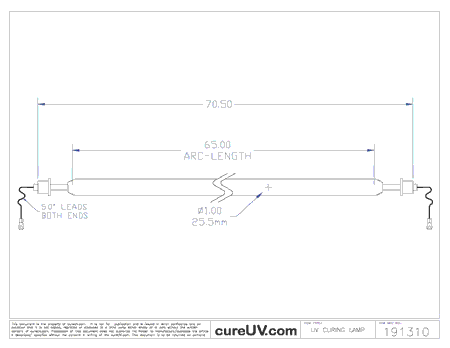 UV Curing Lamp - American Ultraviolet Part # A9465A1MCB Compatible Generic UV Curing Lamp Bulb