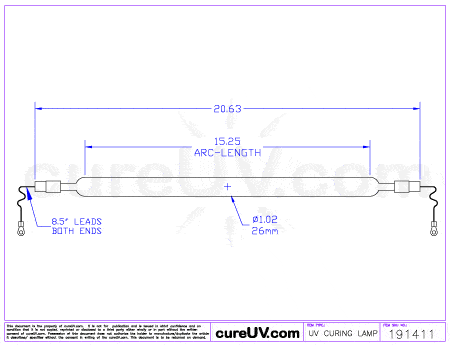 UV Curing Lamp - Brewer Part # 1560C UV Curing Lamp Bulb