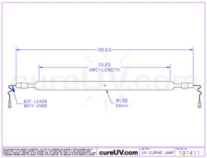 UV Curing Lamp - Brewer Part # 1560C UV Curing Lamp Bulb