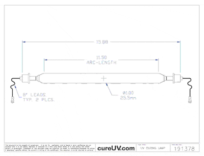 UV Curing Lamp - Delle Vedove Part # 300MCXDF UV Curing Lamp Bulb