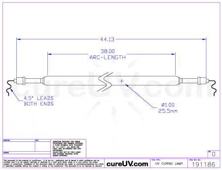 UV Curing Lamp - Dorn / SPE Part # P3038 UV Curing Lamp Bulb