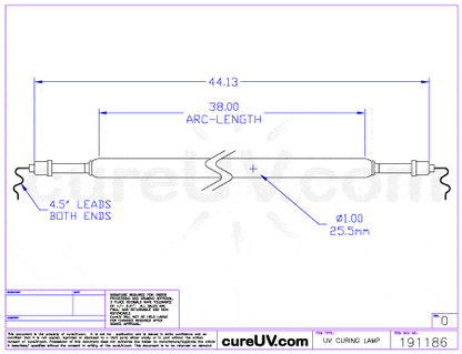 UV Curing Lamp - Dorn / SPE Part # P3038 UV Curing Lamp Bulb