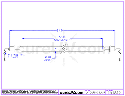 UV Curing Lamp - DuBois Part # M740195 UV Curing Lamp Bulb