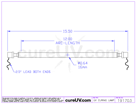 UV Curing Lamp - Durst Rho 351R LC2099042 UV Curing Lamp Bulb