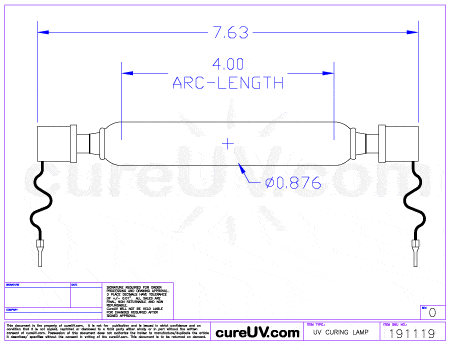 UV Curing Lamp - Durst Rho Pictor 100mm LE2099040 UV Curing Lamp Bulb