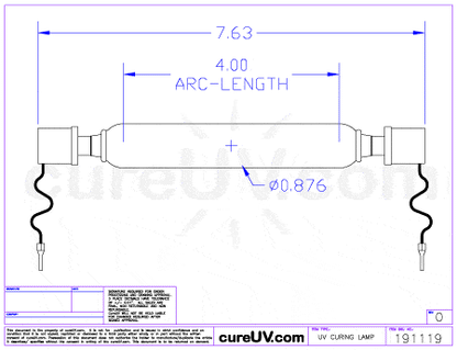 UV Curing Lamp - Durst Rho Pictor 100mm LE2099040 UV Curing Lamp Bulb