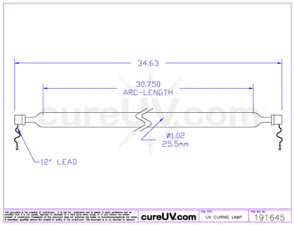 UV Curing Lamp - Eltosch Part # 12500392 UV Curing Lamp Bulb