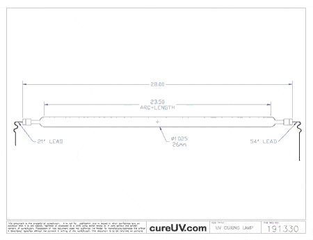 UV Curing Lamp - Equivalent Generic Replacement IST Part # K-600-K3H UV Curing Lamp Bulb