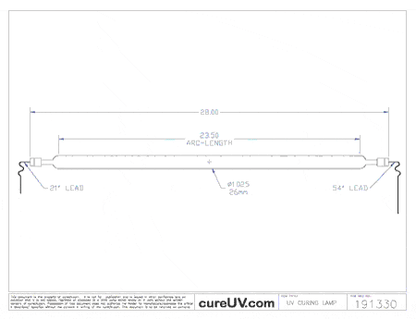 UV Curing Lamp - Equivalent Generic Replacement IST Part # K-600-K3H UV Curing Lamp Bulb