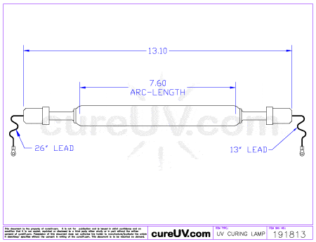 UV Curing Lamp - Equivalent Generic Replacement IST Part # M-200-U/A UV Curing Lamp Bulb