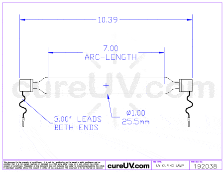 UV Curing Lamp - Gandinnovations Jeti 3150 X-2 397-000175 UV Curing Lamp Bulb