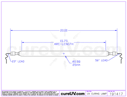 UV Curing Lamp - Generic Equivalent To The IST Part # M-400-K2L-B UV Curing Lamp Bulb