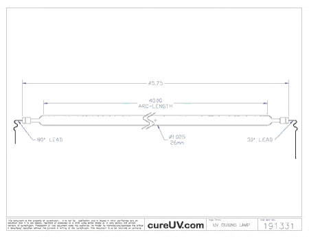 UV Curing Lamp - Generic Equivalent To The IST Part # T1050K5H UV Curing Lamp Bulb