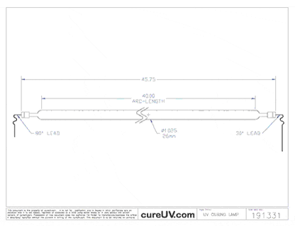 UV Curing Lamp - Generic Equivalent To The IST Part # T1050K5H UV Curing Lamp Bulb