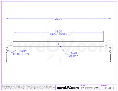 UV Curing Lamp - GEW Part # 19645 UV Curing Lamp Bulb