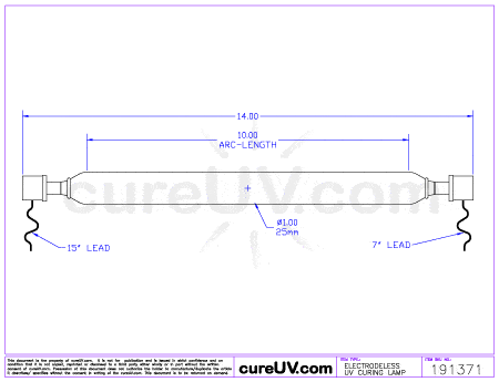 UV Curing Lamp - GEW Part # F097916 UV Curing Lamp Bulb