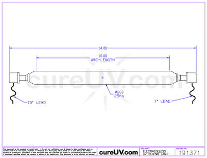 UV Curing Lamp - GEW Part # F097916 UV Curing Lamp Bulb