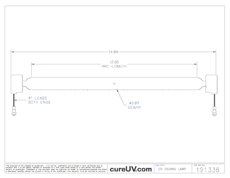 UV Curing Lamp - GEW Part # TL 14702 UV Curing Lamp Bulb