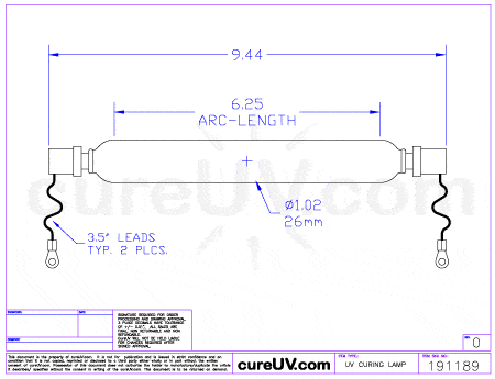 UV Curing Lamp - Guann Yinn/Hanky Part # 36150 UV Curing Lamp Bulb