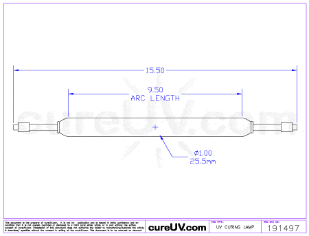 UV Curing Lamp - Hanovia Part # 6810A431 UV Curing Lamp Bulb