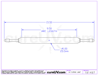 UV Curing Lamp - Hanovia Part # 6810A431 UV Curing Lamp Bulb