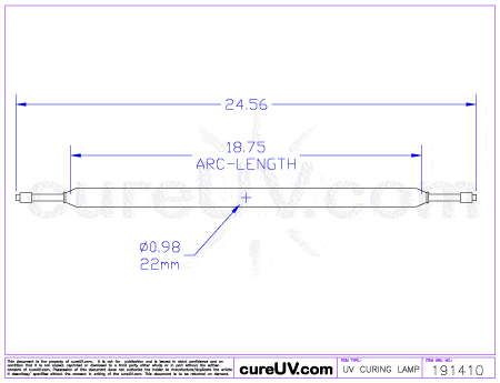 UV Curing Lamp - Hanovia Part # 6818A431 UV Curing Lamp Bulb