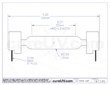 UV Curing Lamp - HP DesignJet H35000 SO 055A UV Curing Lamp Bulb