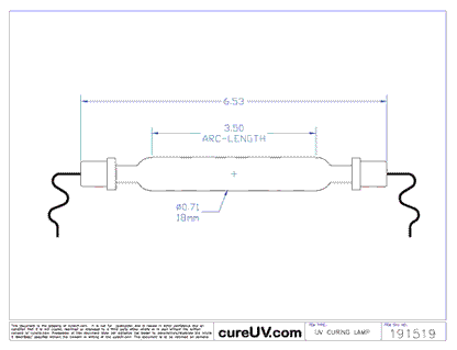 UV Curing Lamp - Integration Technology VZero 085D V0 085D UV Curing Lamp Bulb