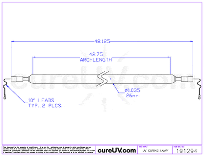 UV Curing Lamp - Liberty Part # SMI2H104 UV Curing Lamp Bulb