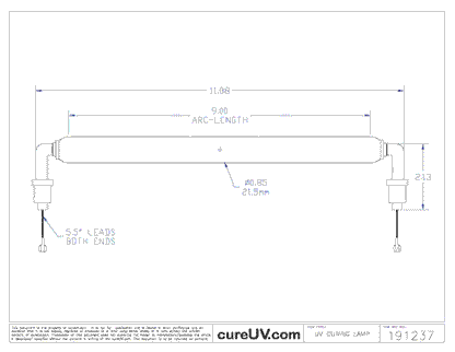 UV Curing Lamp - Mark Andy Part # 930CL UV Curing Lamp Bulb