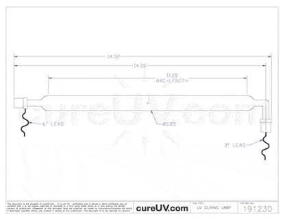 UV Curing Lamp - Mark Andy Part # HT5280 UV Curing Lamp Bulb