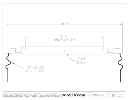 UV Curing Lamp - MetalBox Part # MB426 UV Curing Lamp Bulb - Metal End