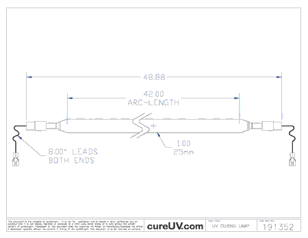 UV Curing Lamp - Miltec Part # M36005D-1 UV Curing Lamp Bulb