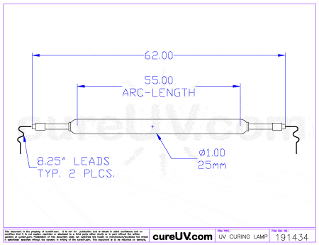 UV Curing Lamp - Miltec Part # M630281 UV Curing Lamp Bulb