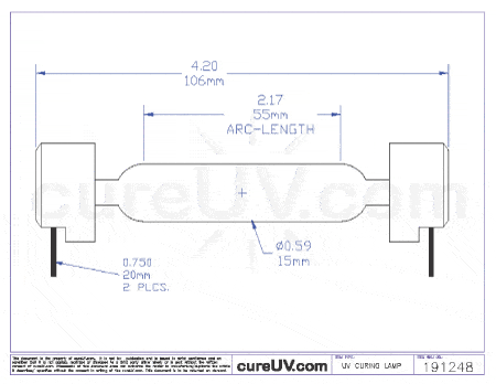 UV Curing Lamp - Mimaki JF-1631 SO 055A UV Curing Lamp Bulb