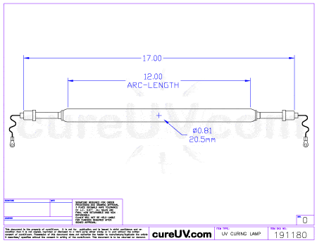 UV Curing Lamp - OnLine Energy Part # 01-0012-02 UV Curing Lamp Bulb