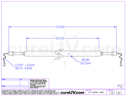 UV Curing Lamp - OnLine Energy Part # 01-0024-02 UV Curing Lamp Bulb