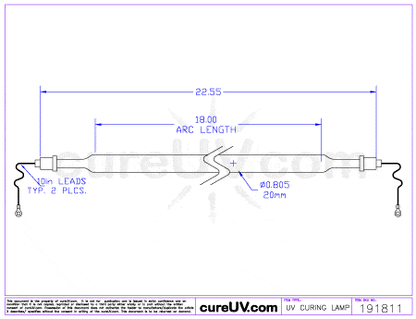 UV Curing Lamp - OnLine Energy Part # 01-1018-02 UV Curing Lamp Bulb