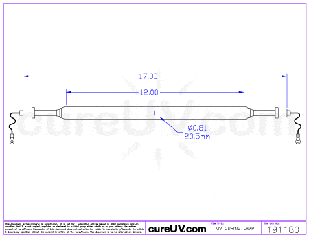 UV Curing Lamp - OnLine Energy Part # 01001202 UV Curing Lamp And Reflector Kit