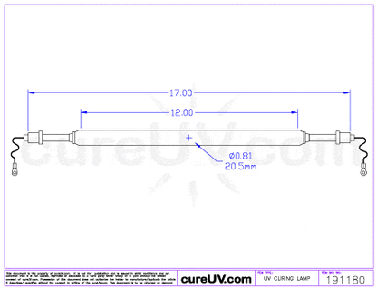 UV Curing Lamp - OnLine Energy Part # 01001202 UV Curing Lamp And Reflector Kit