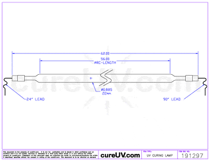 UV Curing Lamp - Superfici Part # UVH 14222G1 UV Curing Lamp Bulb