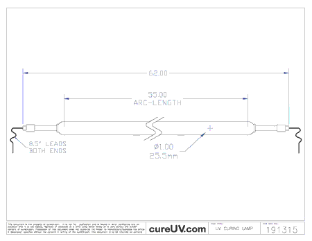 UV Curing Lamp - Ultralight Part # M630281 UV Curing Lamp Bulb