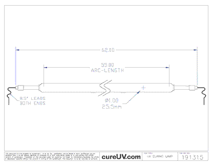 UV Curing Lamp - Ultralight Part # M630281 UV Curing Lamp Bulb